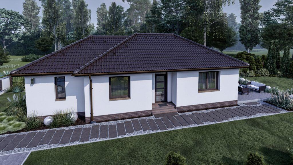 80 m2 ház (3 hálószoba + nappali) keskeny