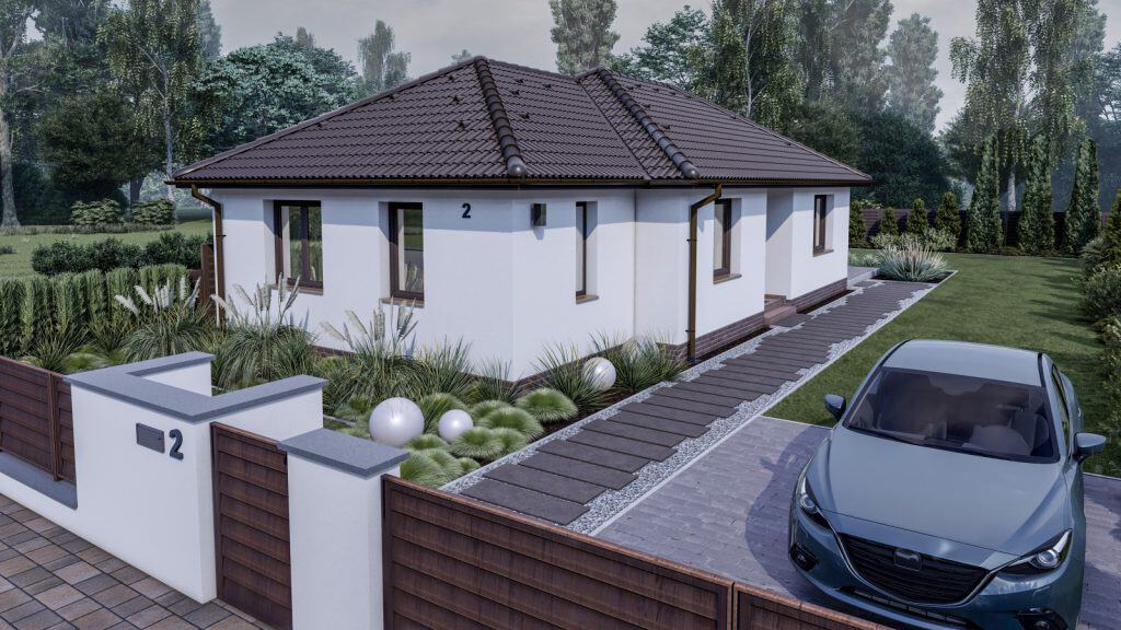 80 m2 ház (3 hálószoba + nappali) keskeny