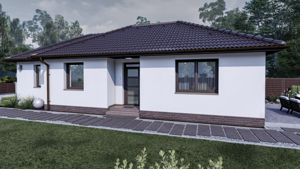 80 m2 ház (3 hálószoba + nappali) keskeny