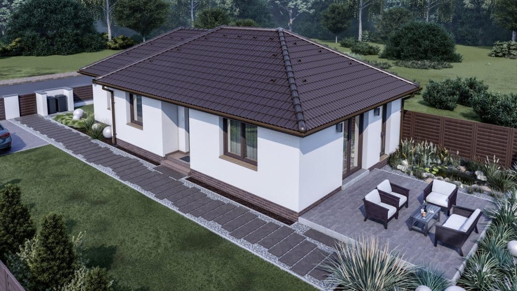 80 m2 ház (3 hálószoba + nappali) keskeny