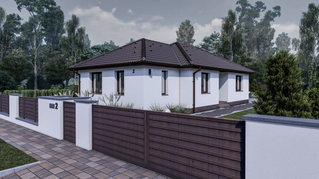 80 m2 ház (3 hálószoba + nappali) keskeny