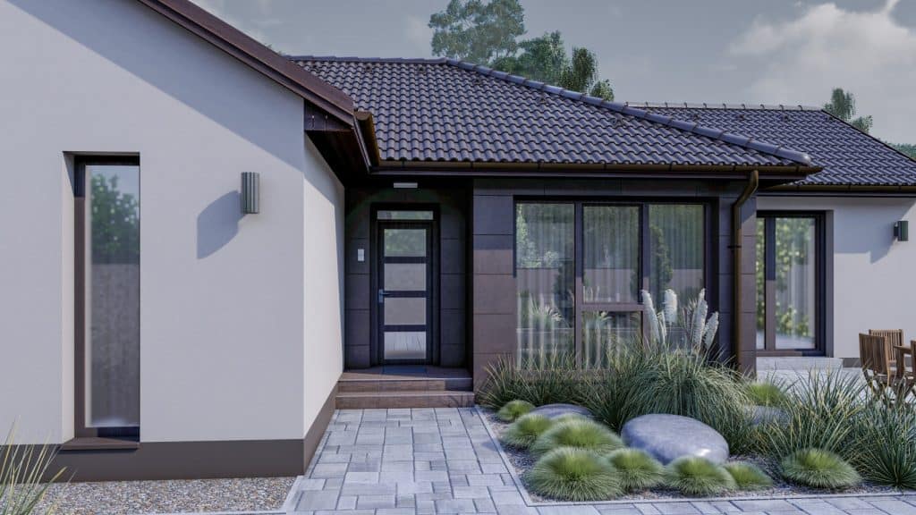 100 m2 ház (3 hálószoba + nappali) normál oromfalas