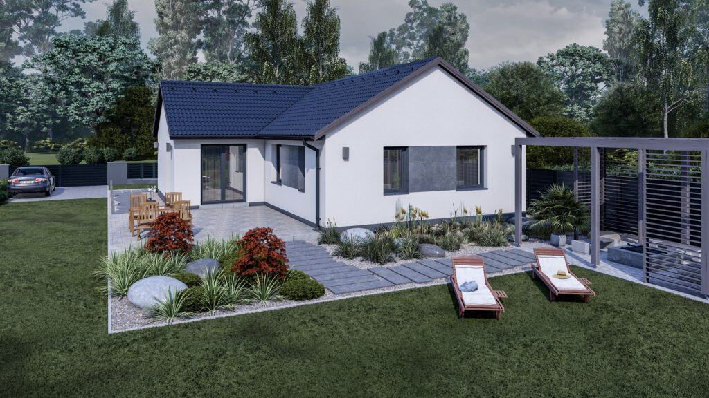 105 m2 ház (4 hálószoba + nappali) normál oromfalas