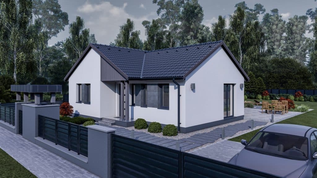 105 m2 ház (4 hálószoba + nappali) normál oromfalas