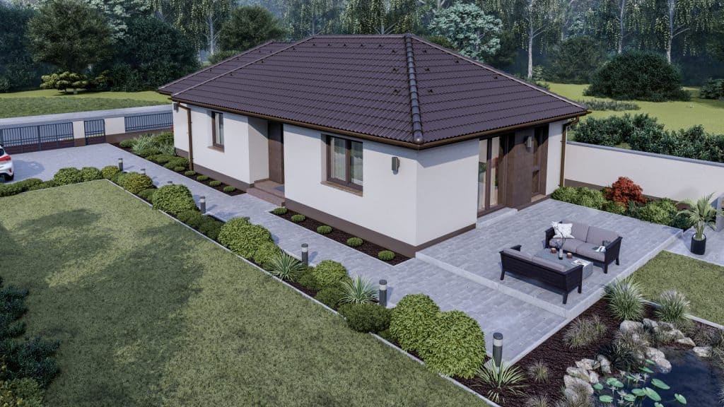 90 m2 ház (3 hálószoba + nappali) keskeny