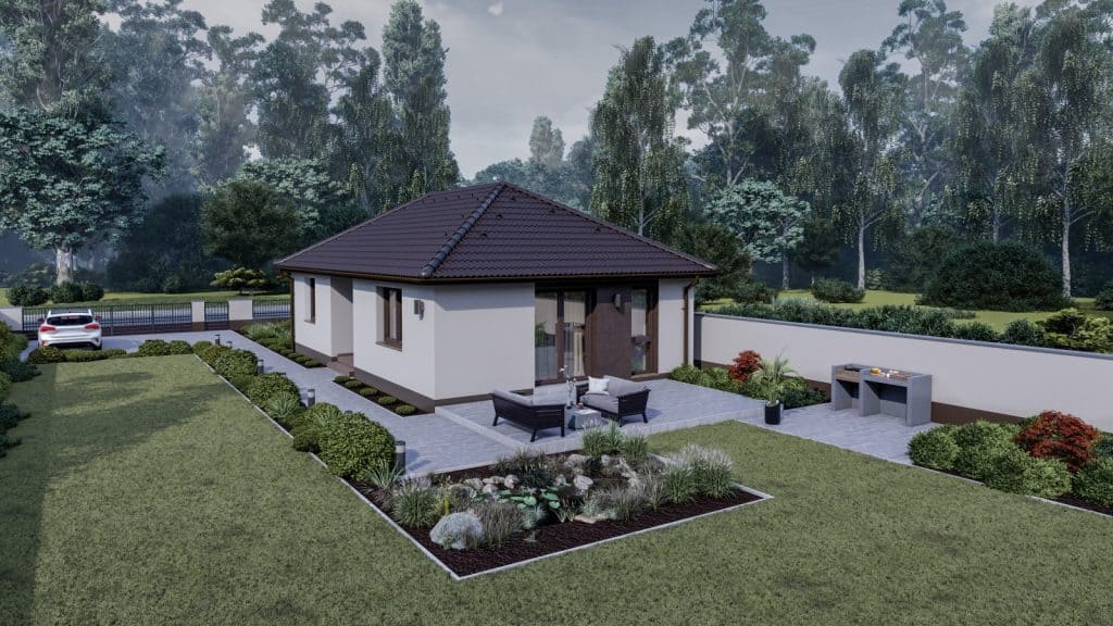 90 m2 ház (3 hálószoba + nappali) keskeny