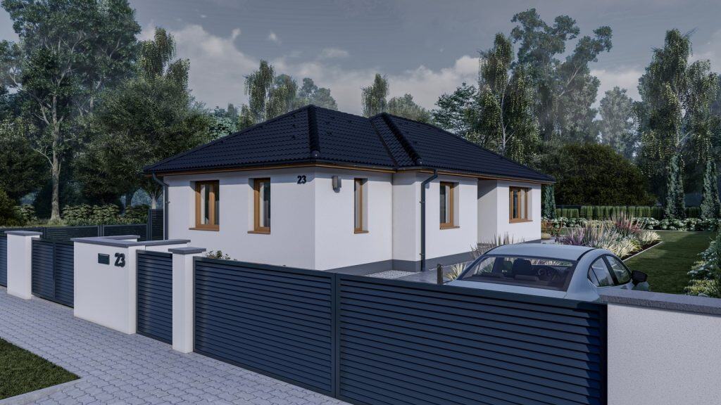 Eladó ikerház – Pér – 90 m2 ház (4 hálószoba + nappali)