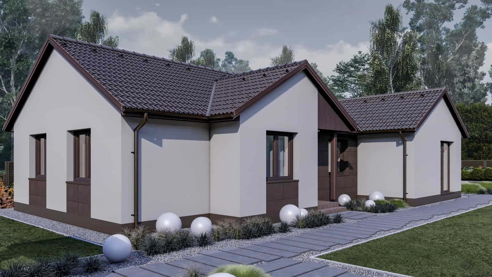 115 m2 ház (4 hálószoba + nappali) normál oromfalas