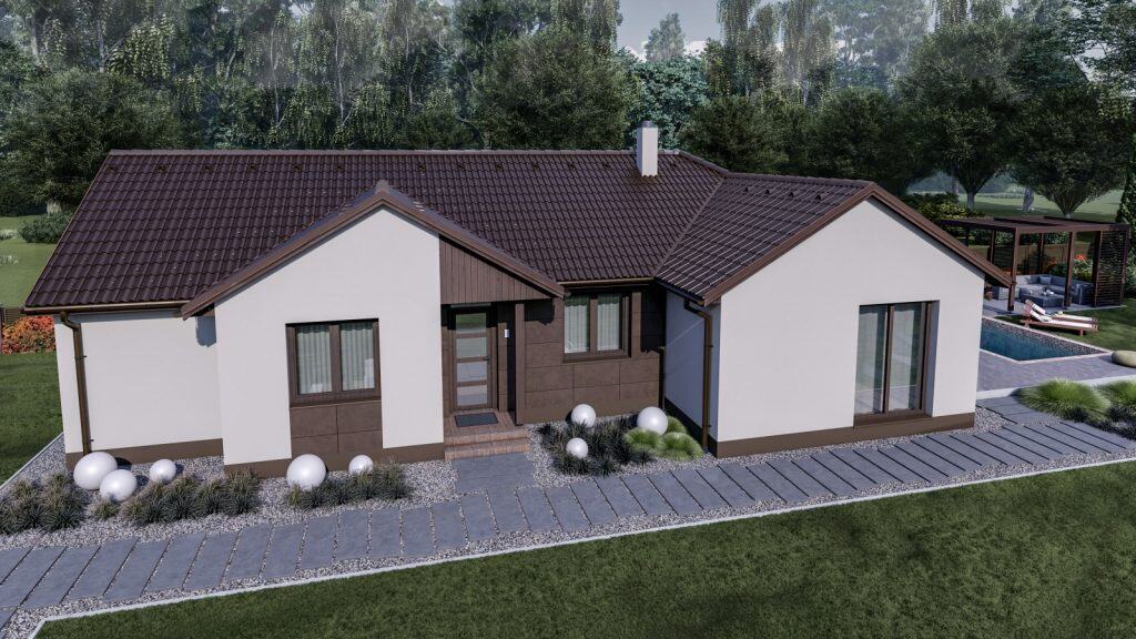 115 m2 ház (4 hálószoba + nappali) normál oromfalas