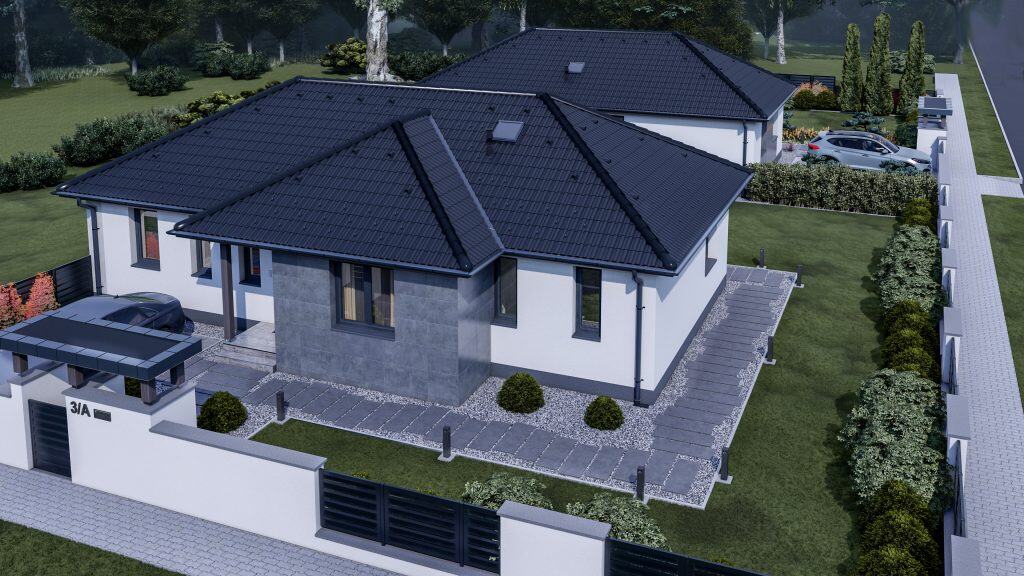 Hamarosan induló építkezés – Bábolna – 90 m2 ikerház (4 hálószoba + nappali)